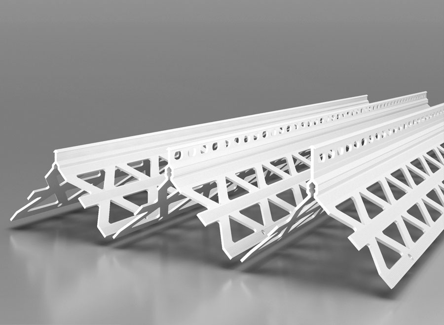 PVC-Kantenschutzprofil 43x43mm Innen- und Außenputz 250cm PVC-Kantenschutzprofil 43x43mm Innen- und Außenputz 250cm
