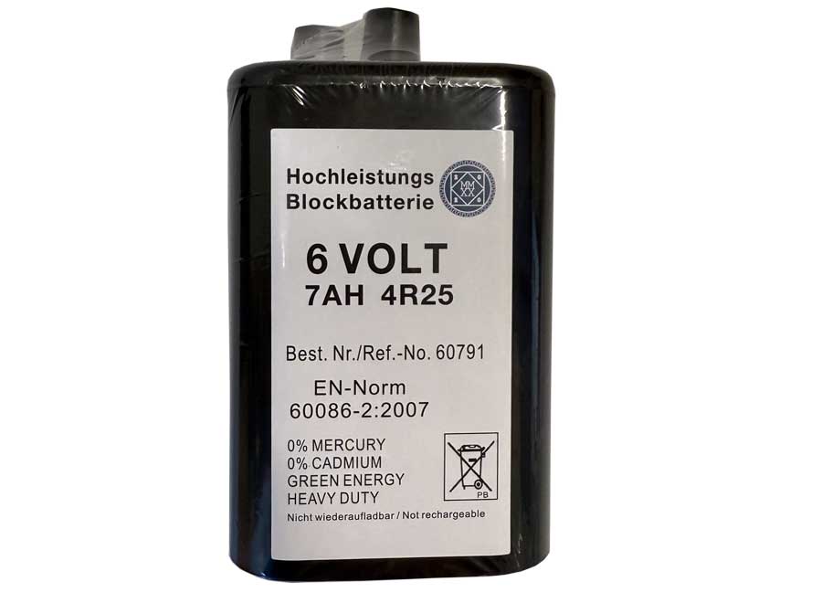 Hochleistungs Blockbatterie 6V / 7AH 4R25 Hochleistungs Blockbatterie 6V / 7AH 4R25