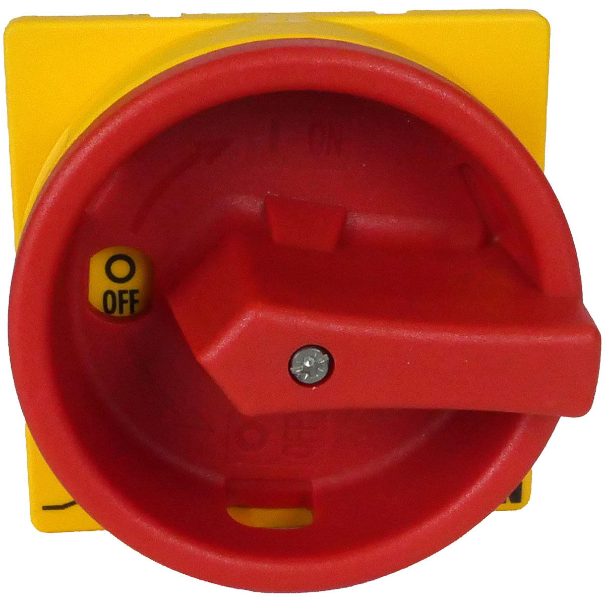 Abschließbarer roter Knebelgriff mit gelbem Sperrkranz für Hauptschalter T0, T3 und P1 (SVB-T0 CTX-SVB-T0Q).