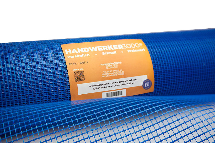 WDVS-Armierungsgewebe PREMIUM 215 g/m² 7 x 7 mm, 1000 mm x 50 m