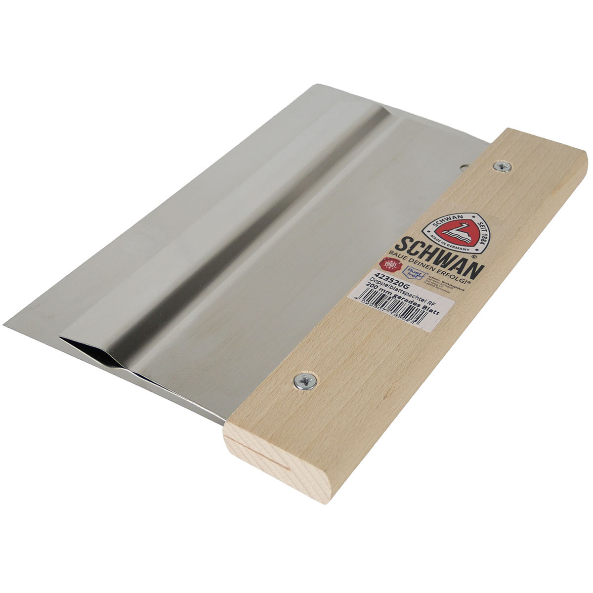 Doppelblattspachtel rostfrei 200mm gerade