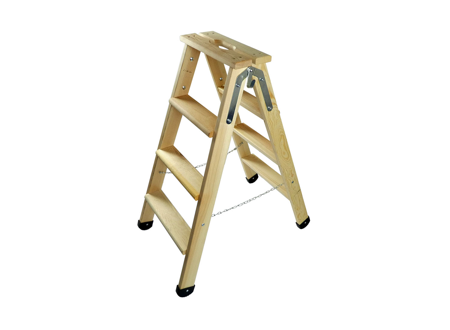 Klapptrittleiter aus Holz 2x4 Ergo-Sprossen