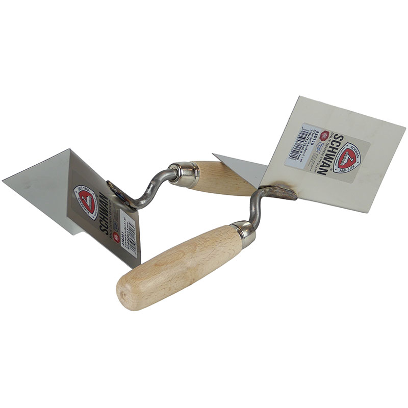 Eckenkelle 90° außen rostfrei mit Holzheft