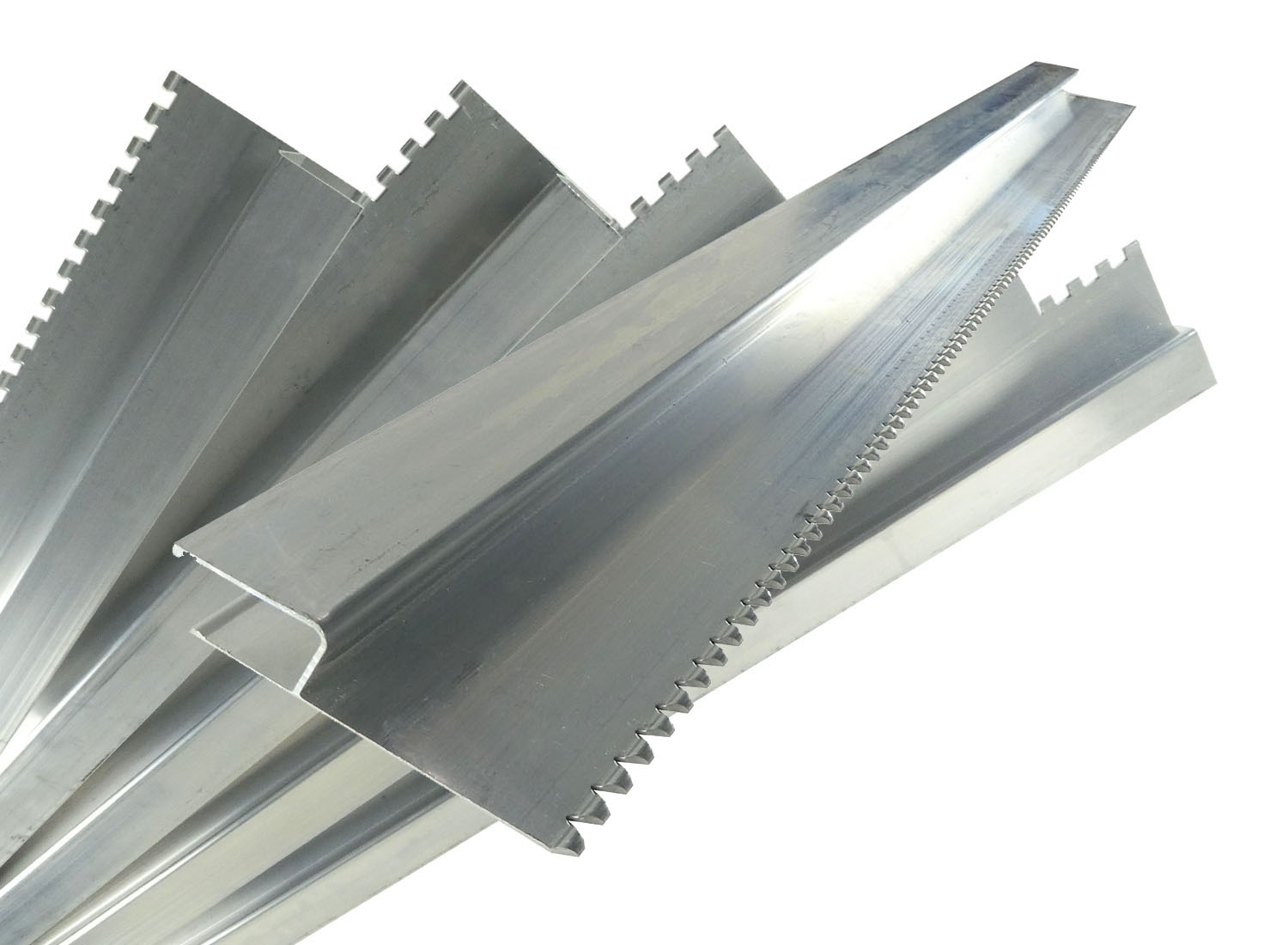 h-Profil Kartätschen Set gezahnt 5-teilig Aluminium