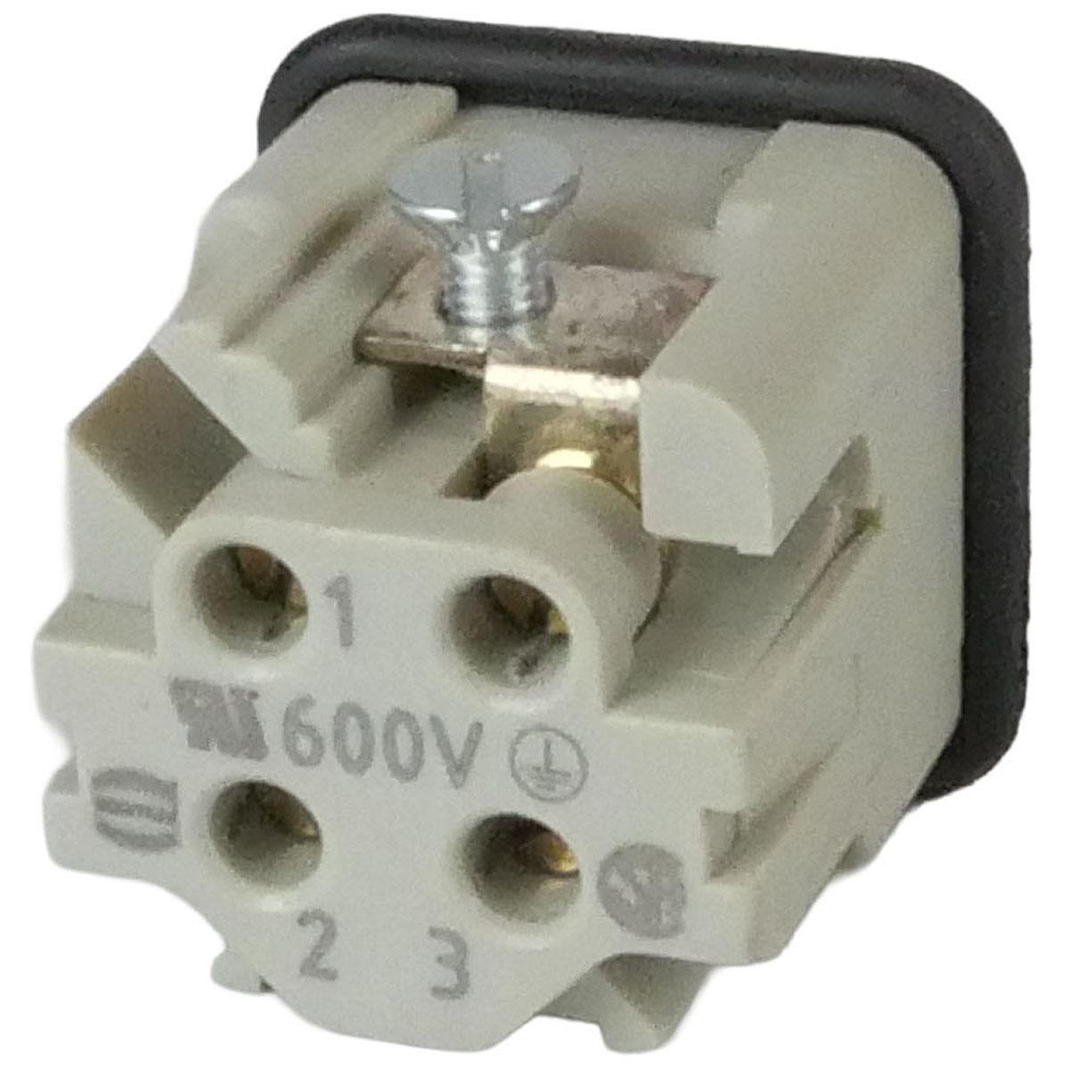 Stifteinsatz 4-polig HAN 3A-STI-S mit Schraubanschluss und Passen für Steuerstecker oder Blindstecker.