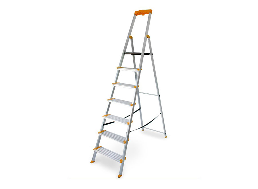 Einseitige Trittleiter / Aluminiumleiter mit breiten 7 Stufen