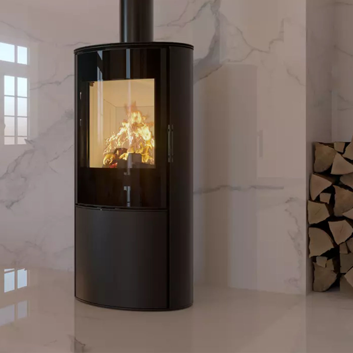 ELLISSE S Freistehender Kamin
