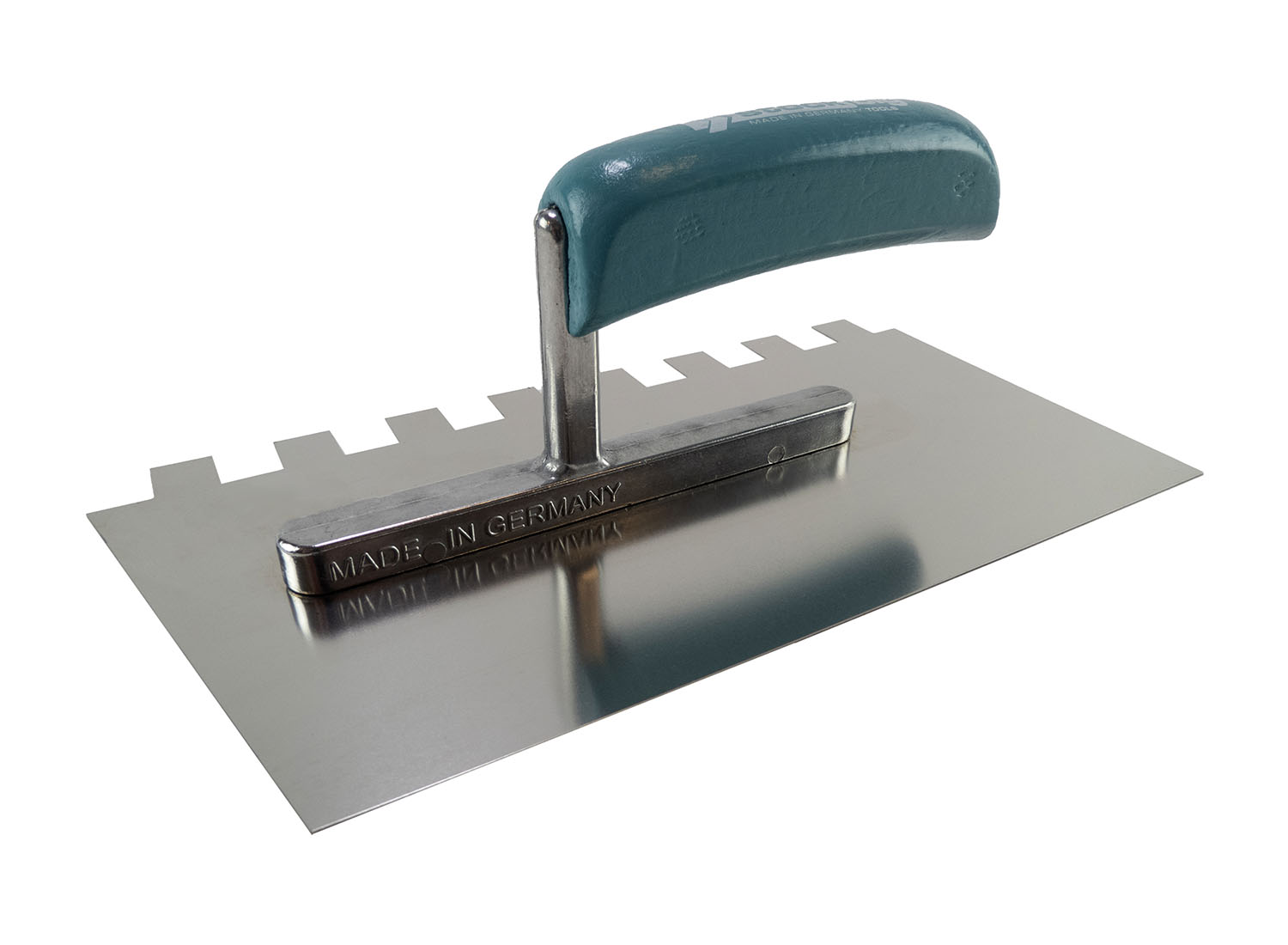 Glättekelle gezahnt Clever rostfrei mit Holzgriff 15 x 15 mm