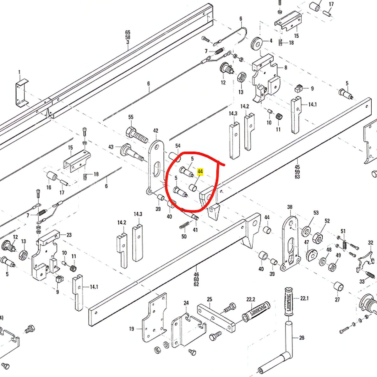 Gleitlager für VSG510/840 aus Kunststoff als Ersatzteil