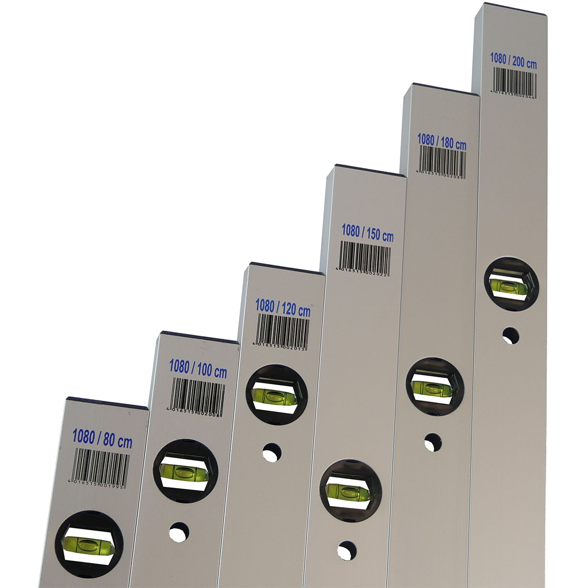 Profi Wasserwaagen Set 80-200cm (6-teilig)