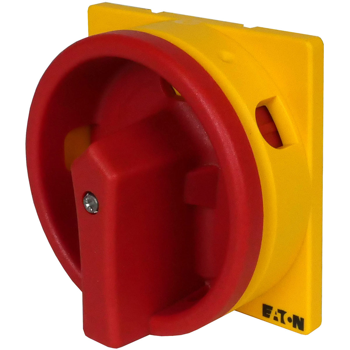 Abschließbarer roter Knebelgriff mit gelbem Sperrkranz für Hauptschalter T0, T3 und P1 (SVB-T0 CTX-SVB-T0Q).