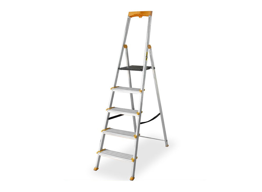 Einseitige Trittleiter / Aluminiumleiter mit breiten 5 Stufen