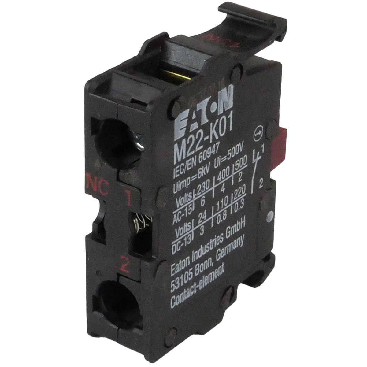 Kontaktelement M22 Öffner M22-K01 nach IEC und EN 60947 Norm für Schaltschränke