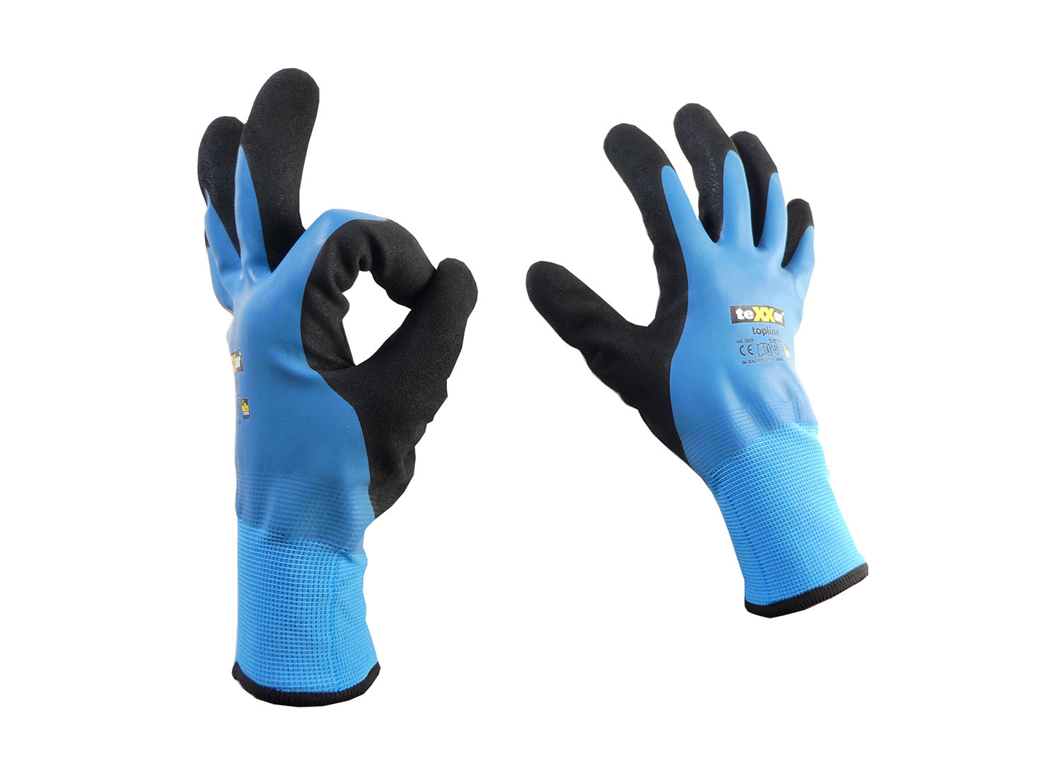 Winterhandschuhe LATEX blau/schwarz Gr. 11