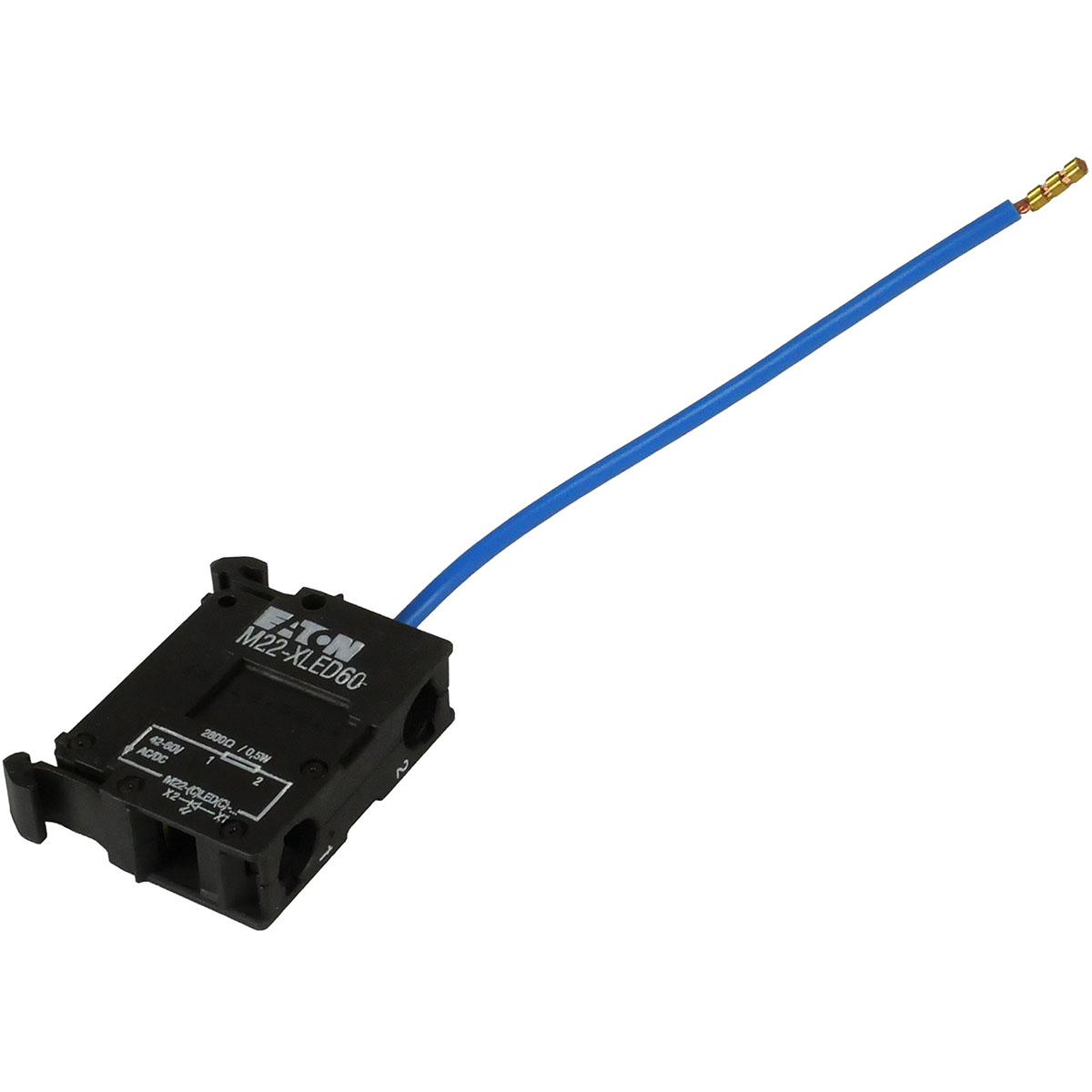 M22-XLED60 Widerstand Vorschaltelement für 42V zum Anschluss von LED-Bauteilen in Schaltschränken und Maschinensteuerungen.