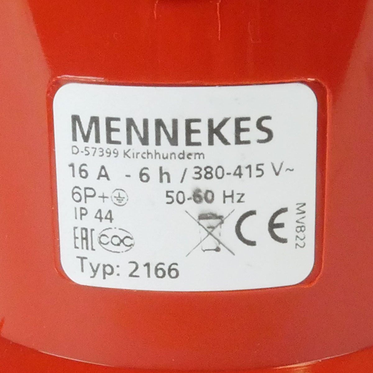 CEE Anbaustecker 2166 7x16A 6h IP44