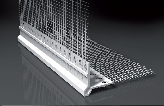 PVC-Gewebeeckwinkel mit Abzugskante 250 cm, 10 x 10 cm 1 Bund mit 25 Stäben (62,5 lfm)