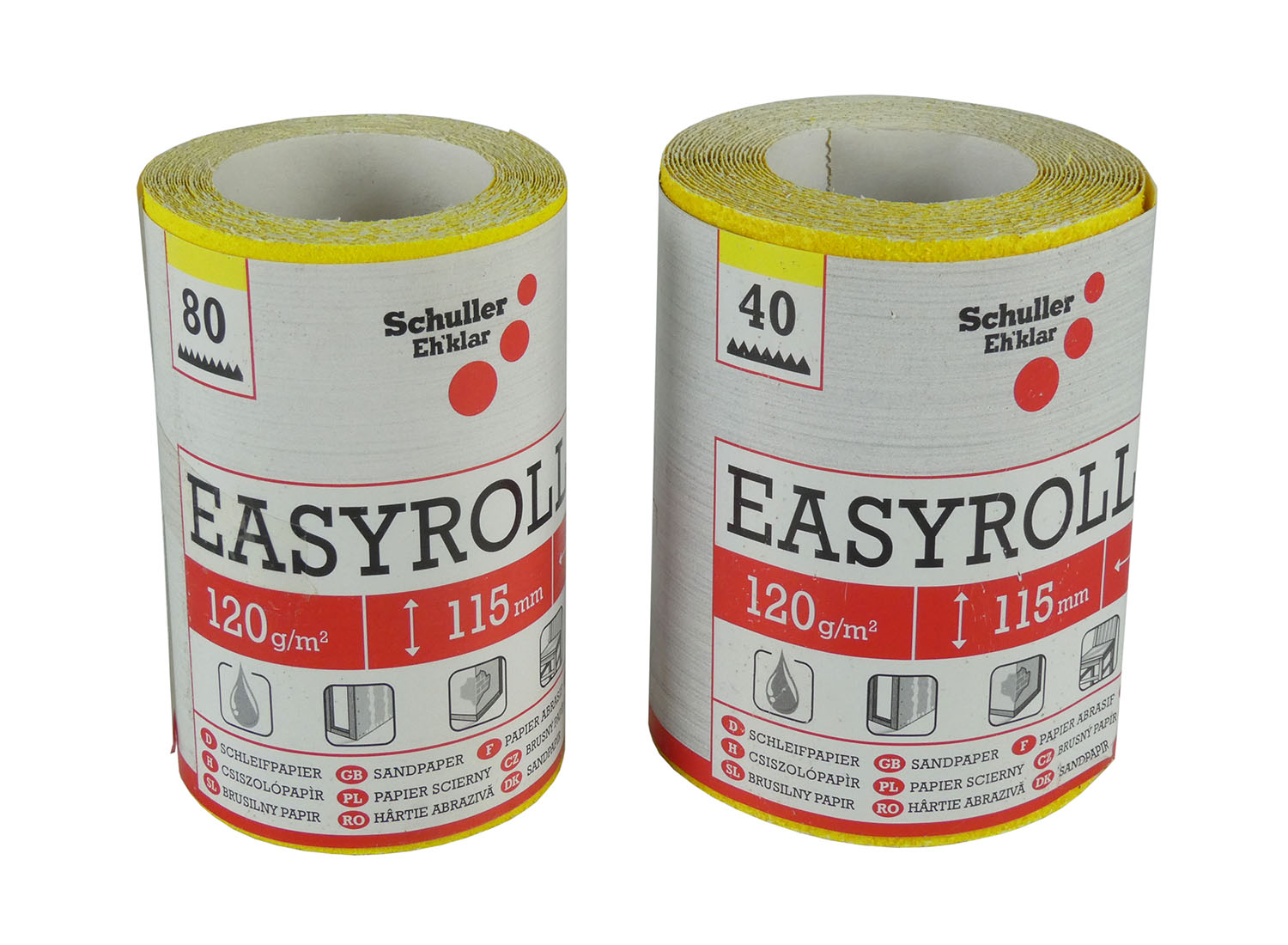 EASYROLL Schleifpapierrolle 115 mm x 4,5 m gelb