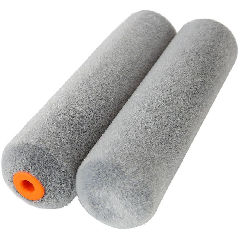 2x Flock-Walze grau 15cm, Lackierwalze aus Flock für gleichmäßige Farbfärbung auf Wasser- und Lösungsmittelbasis
