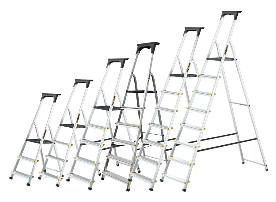 PRO Trittleiter Aluminium mit Arbeitsschale PRO Trittleiter Aluminium mit Arbeitsschale
