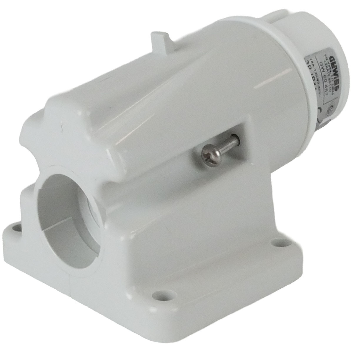 CEE Anbaustecker 16A IP44 mit vernickeltem Anschluss für Kabeldurchführung Ø 23 mm geeignet für industrielle Anwendungen und Baustellen