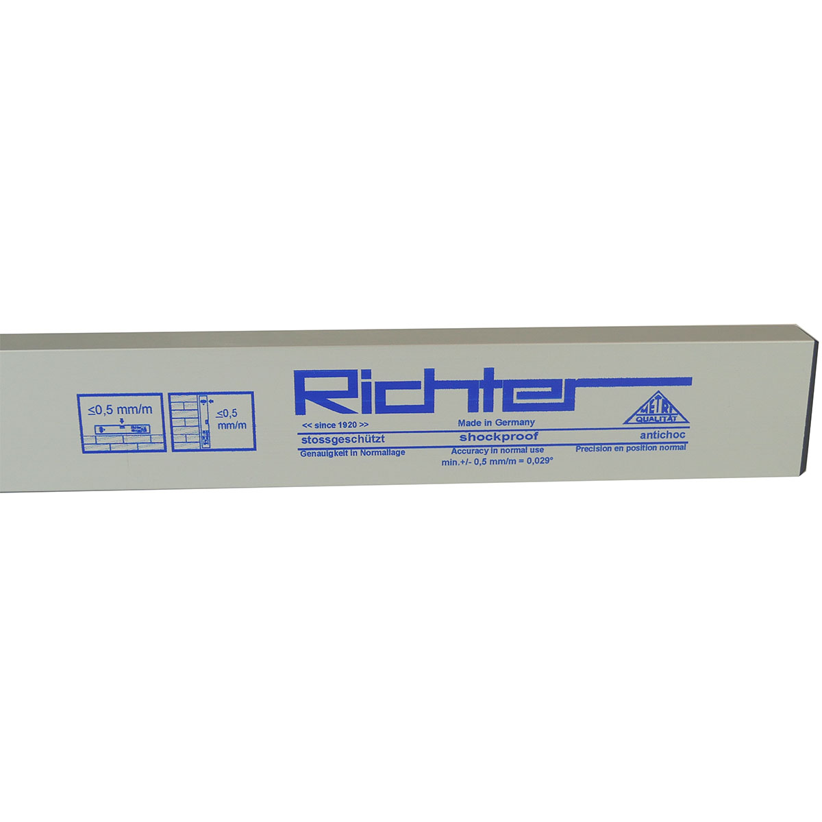Professionelle Wasserwaage mit zwei Aluminium-Libellen, 80 Zentimeter lang