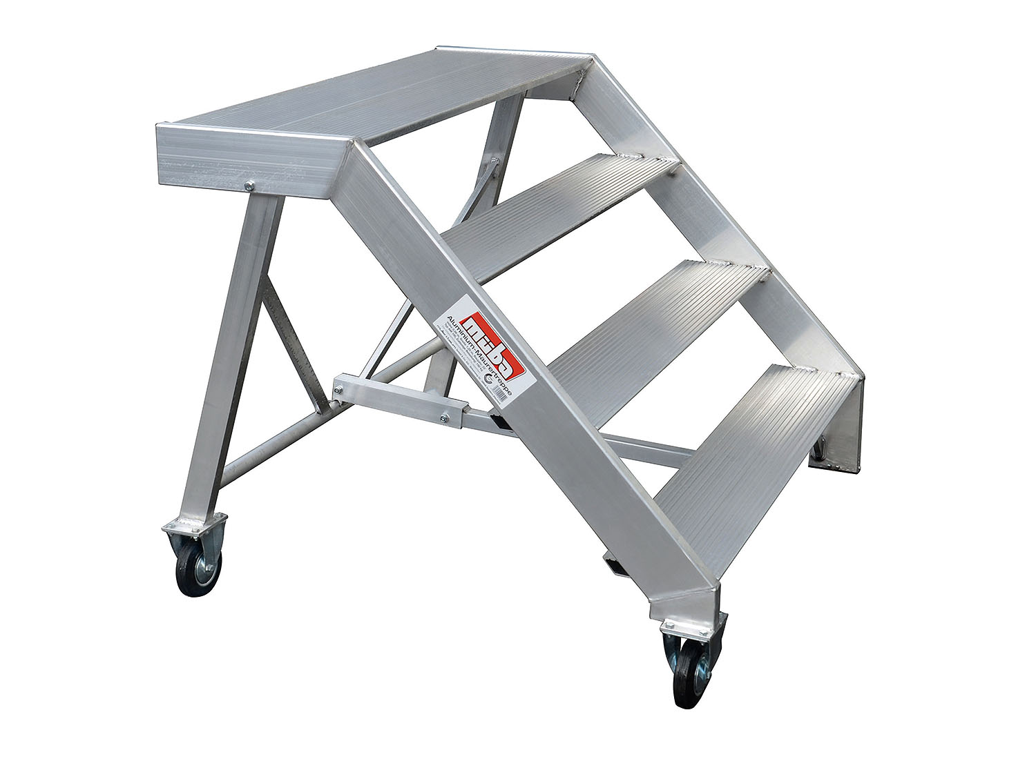 Alu-Maurertreppe fahrbar Standfläche 119X42cm, Höhe 98cm