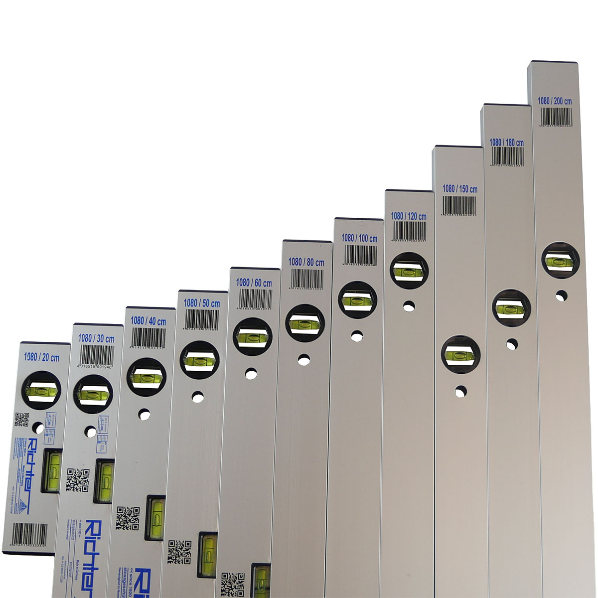 Profi Wasserwaagen Set 20-200cm (11-teilig)