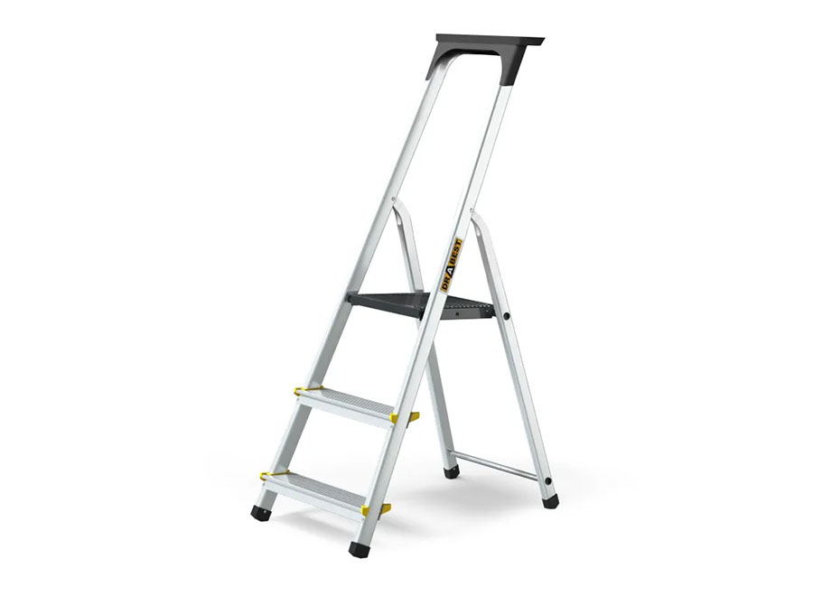 PRO Trittleiter Aluminium mit Arbeitsschale 3 Stufen PRO Trittleiter Aluminium mit Arbeitsschale 3 Stufen