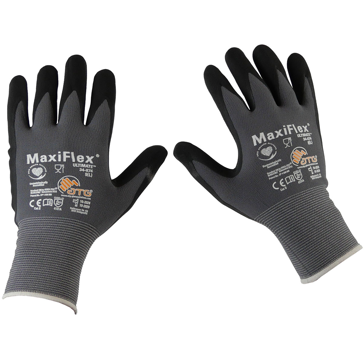 MaxiFlex Ultimate Nylonhandschuhe Nitril-/PU-beschichtet schwarz Kat.2
