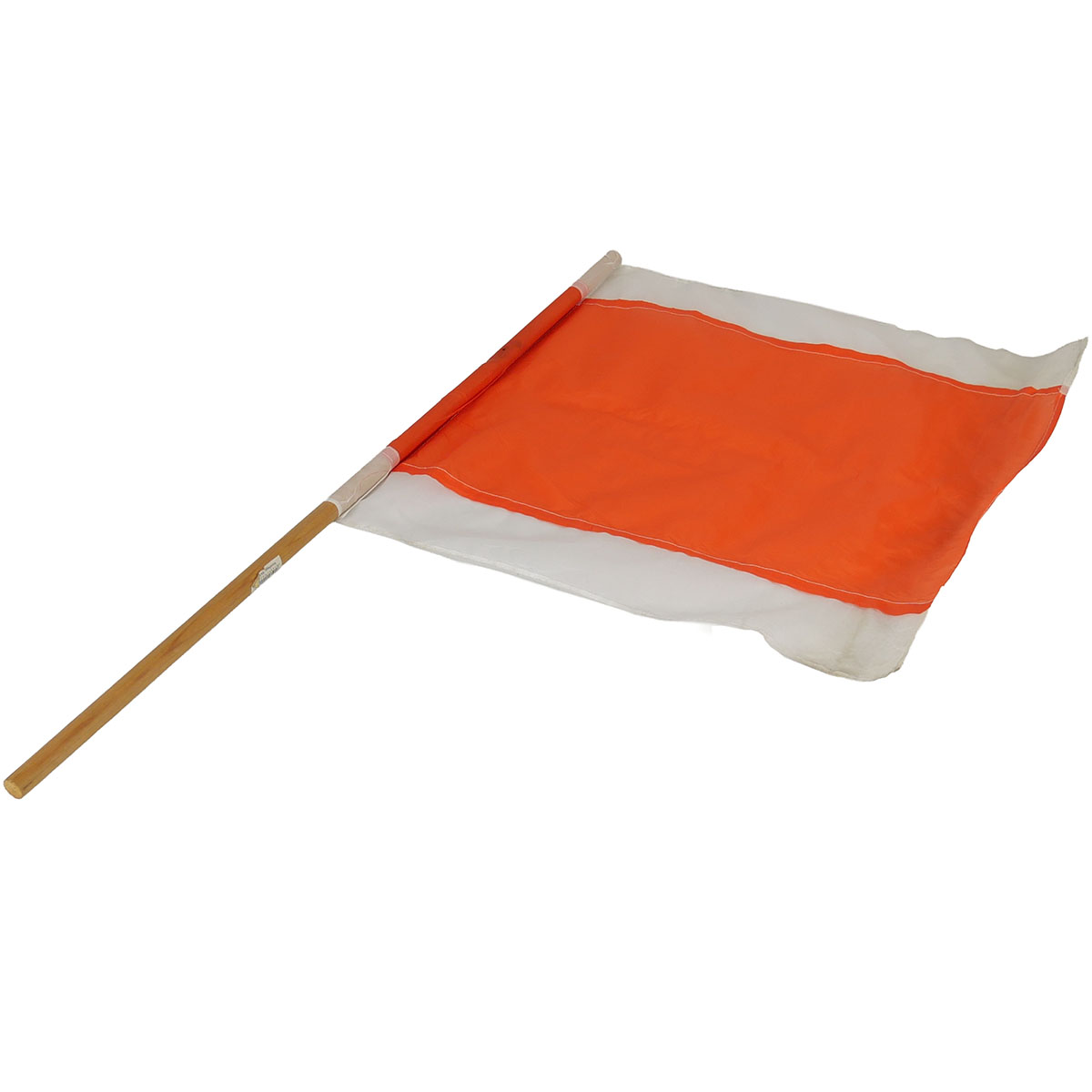 Warnflagge 500x500mm Weiß-Rot-Weiß mit Holzstiel