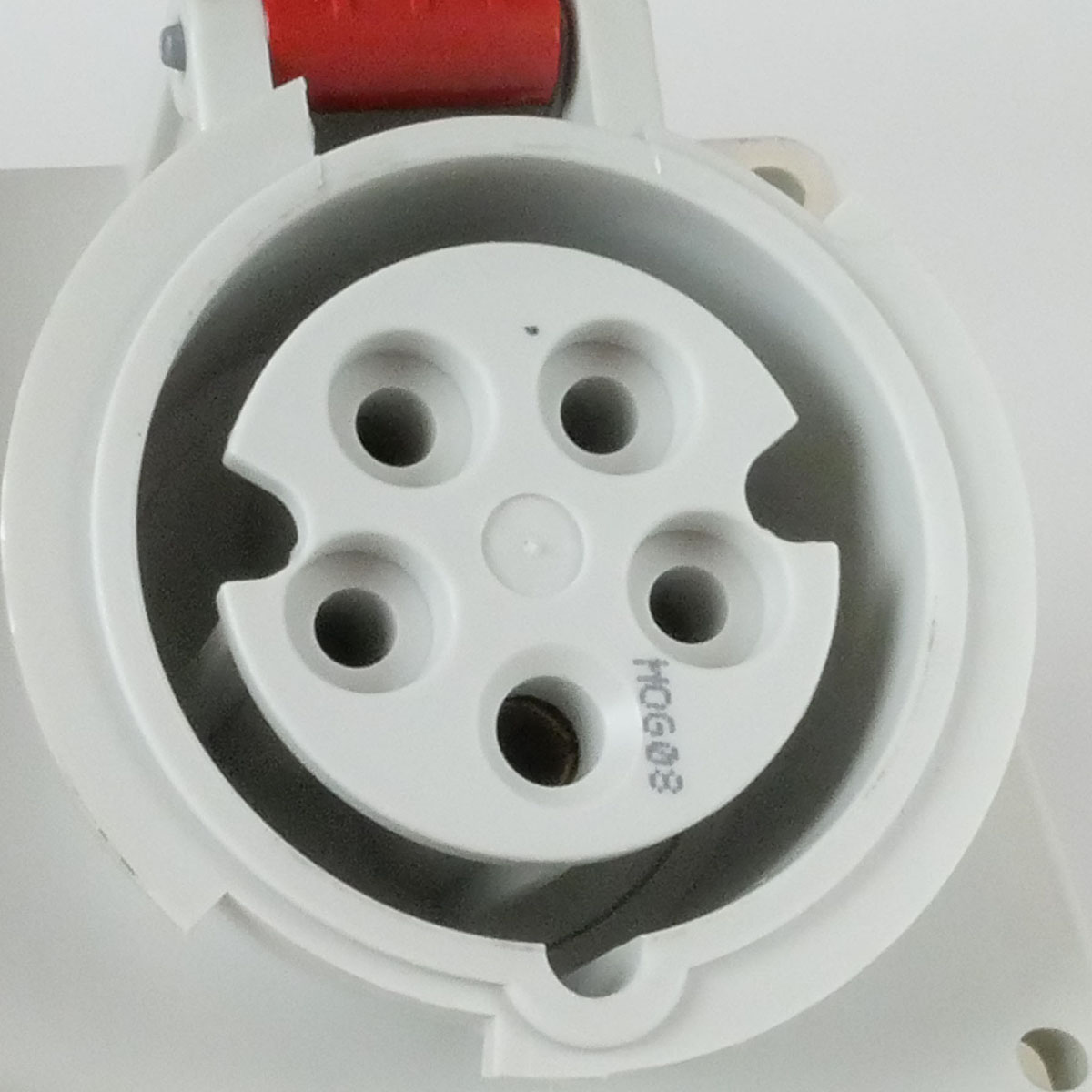 CEE Anbausteckdose schräg 5x16A mit schraubenloser Feder-Klemmtechnik