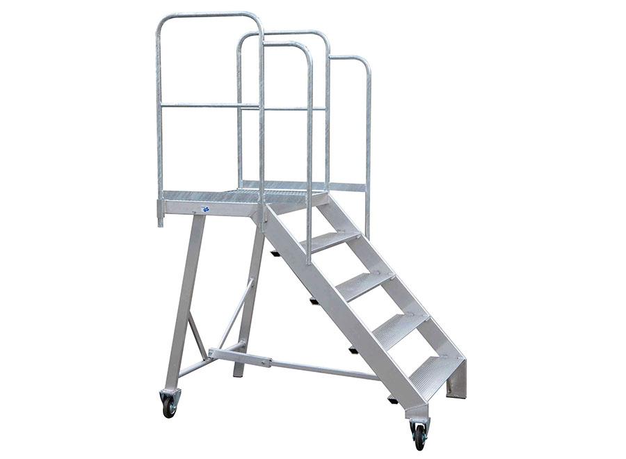 Alu-Podesttreppe mit Geländer