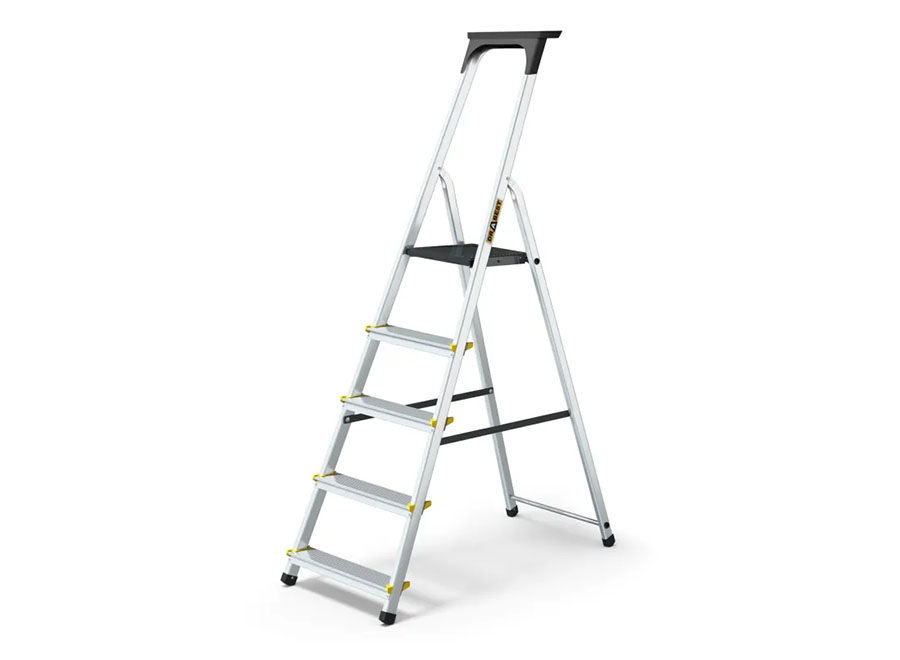 PRO Trittleiter Aluminium mit Arbeitsschale 5 Stufen PRO Trittleiter Aluminium mit Arbeitsschale 5 Stufen