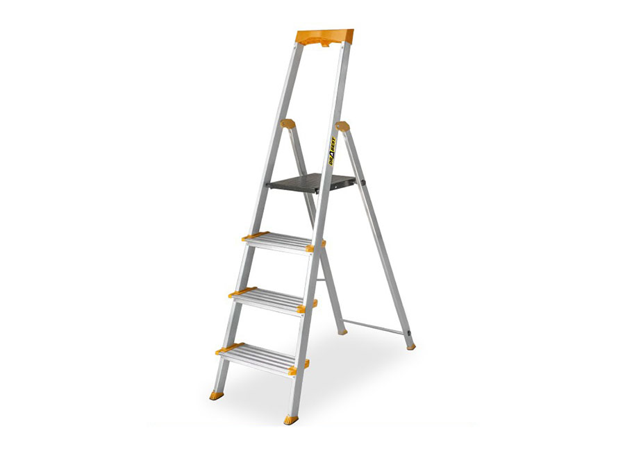 Einseitige Trittleiter / Aluminiumleiter mit breiten 4 Stufen