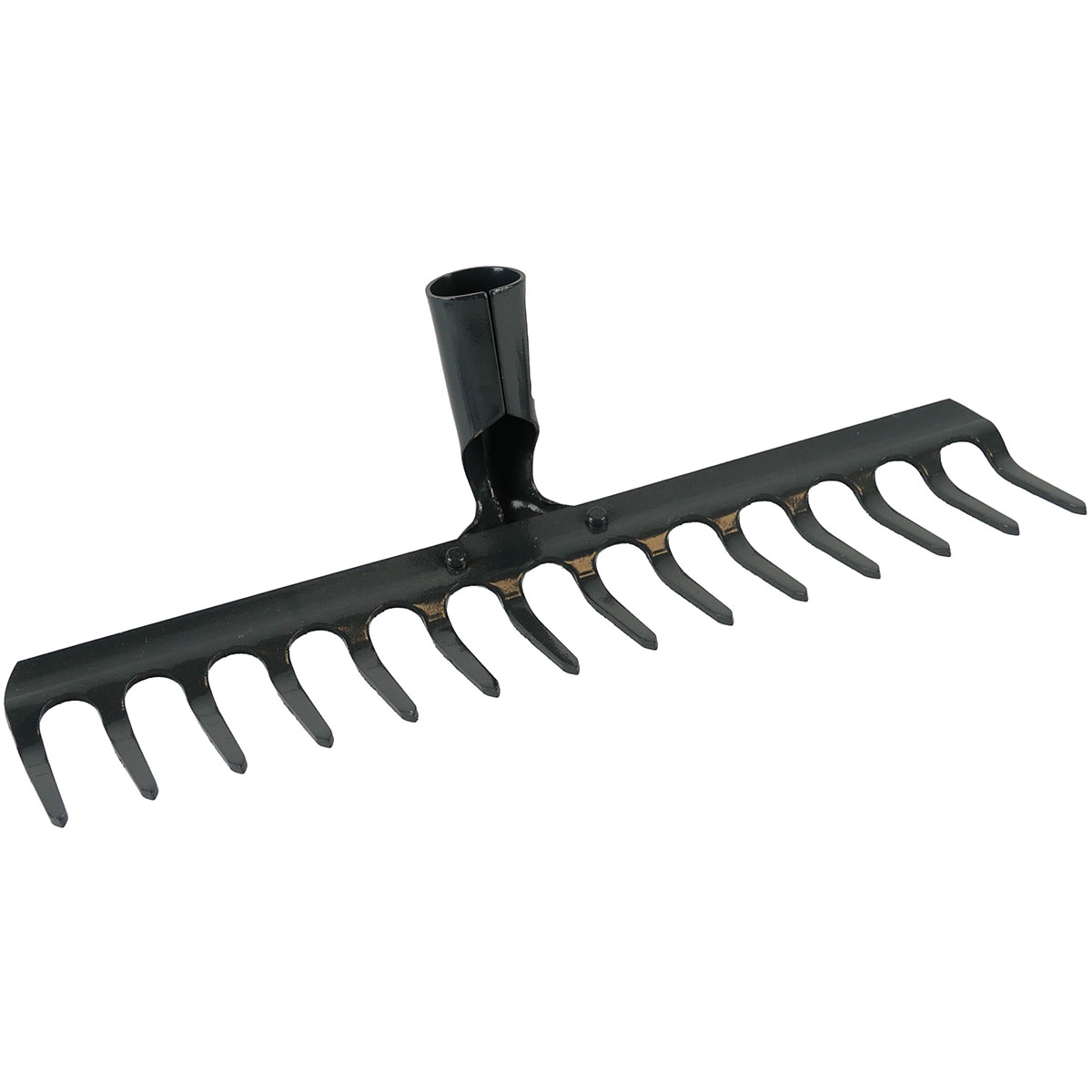Rechen aus Metall mit 14 Zinken