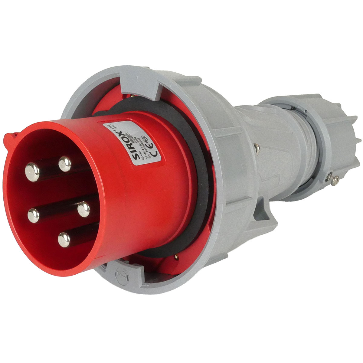 CEE-Stecker mit 5x63A Stromstärke und gerader Steckvorrichtung