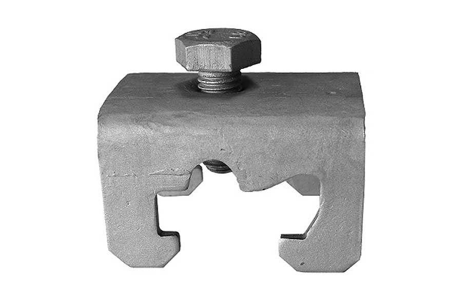 Einzelklemme verzinkter Stahl Schraube M 10 für Flachleiter und Rundleiter gemäß DIN EN 62561-1