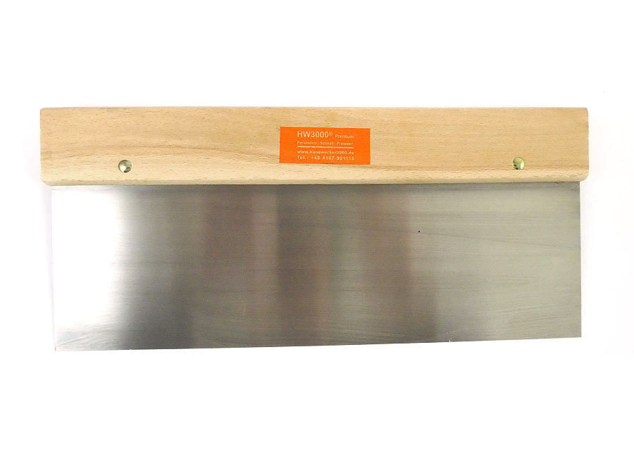 Flächenspachtel aus gehärtetem Stahl und Holzgriff 300 mm