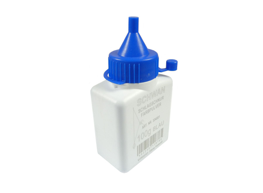 Farbpuder Blau 100g, hochwertige Schlagschnurkreide für Handwerker und Heimwerker, Markierungsfarben aus Deutschland
