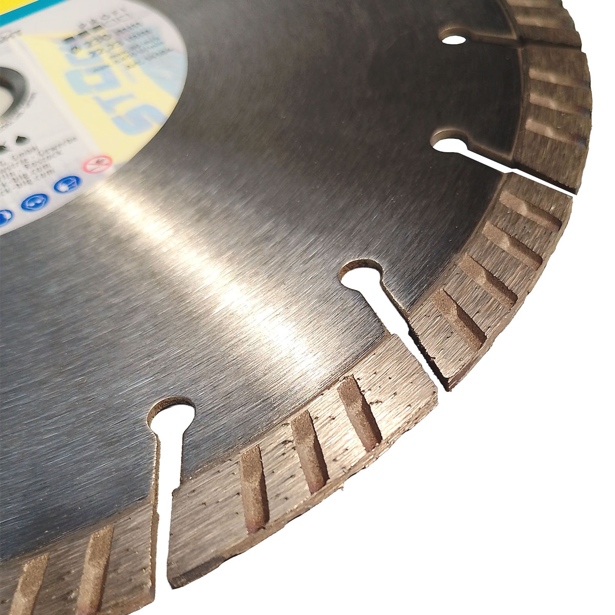 Diamant Trennscheibe 230mm TOP-TURBO LIGHT mit 10 mm Segmenthöhe für Winkelschleifer und Trennschleifer.