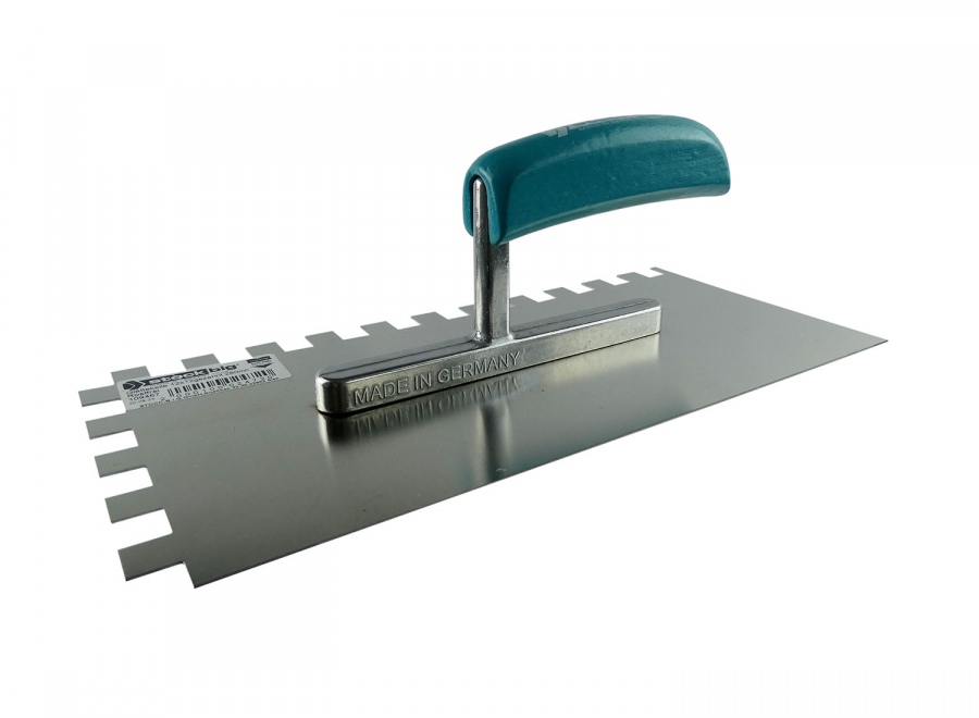 Glättekelle gezahnt 280 mm rostfrei mit Holzgriff