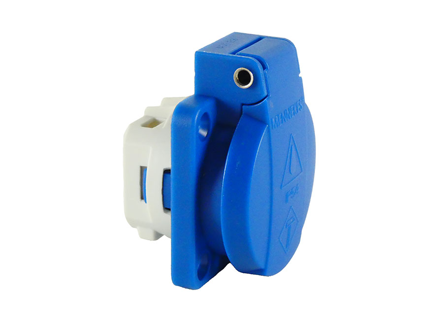 Einbausteckdose 16A Schuko 220 V in blau