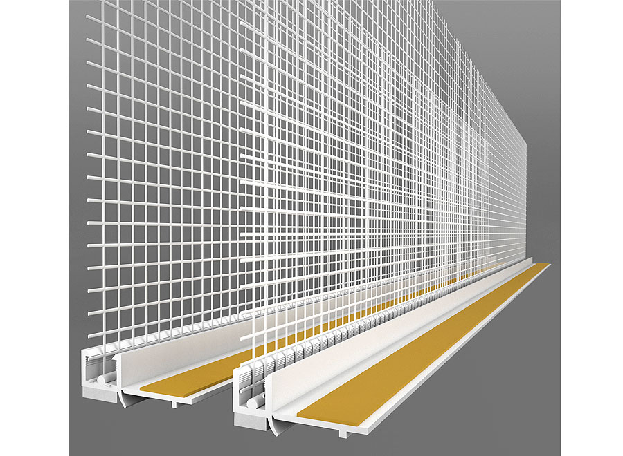 Anputzleiste mit Gewebe und Schutzlippe