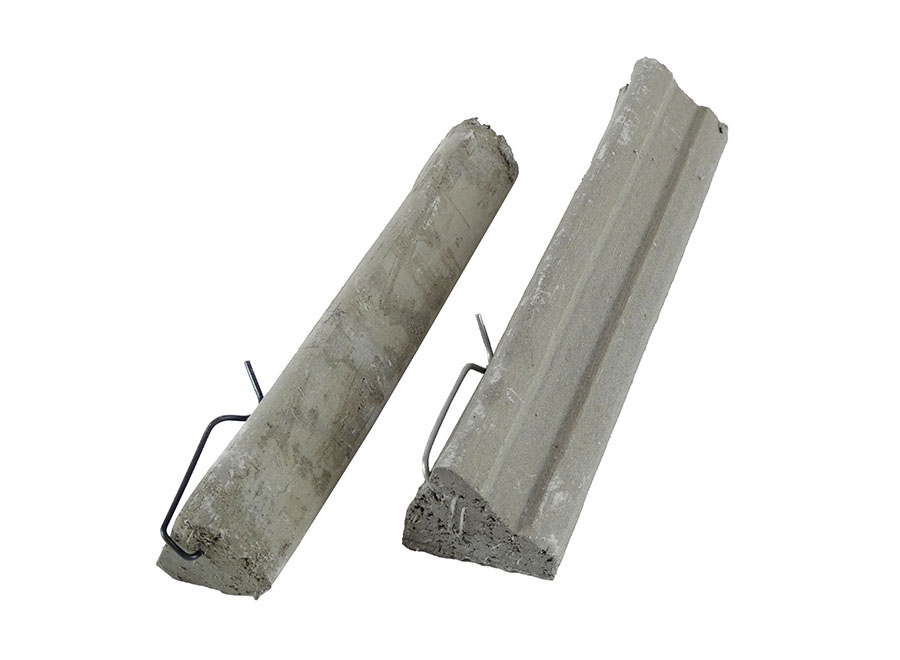 Flächenabstandhalter Faserbeton - Dreikant mit Haken 18cm