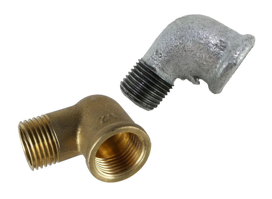 Rohrverbinder ½ Zoll AG ½ Zoll IG 90°-Winkel