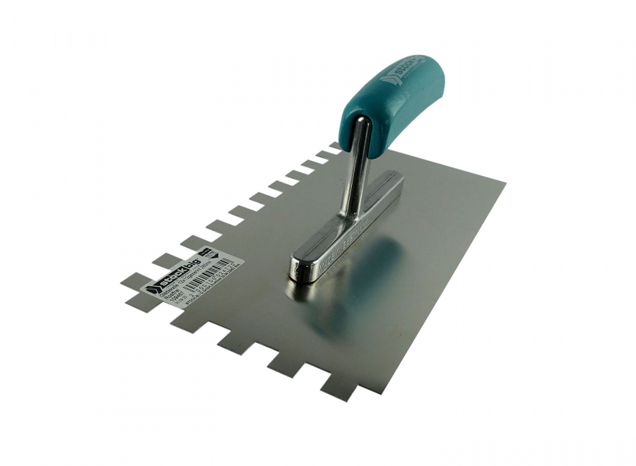 Glättekelle gezahnt 280 mm rostfrei mit Holzgriff