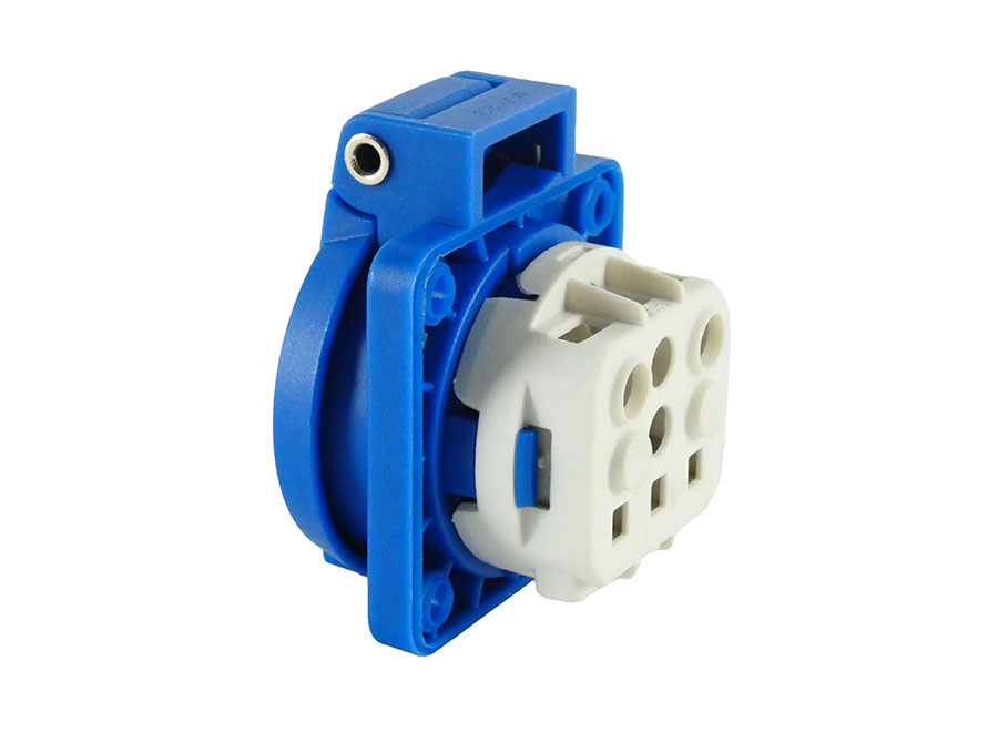 Einbausteckdose 16A Schuko 220 V in blau