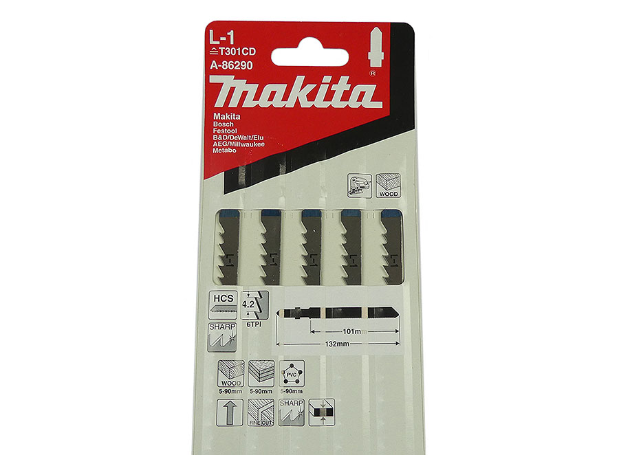 MAKITA Stichsägeblatt L-1 5-teilig, A-86290