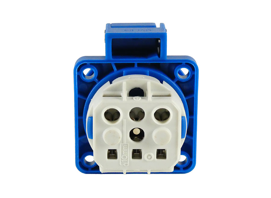 Einbausteckdose 16A Schuko 220 V in blau